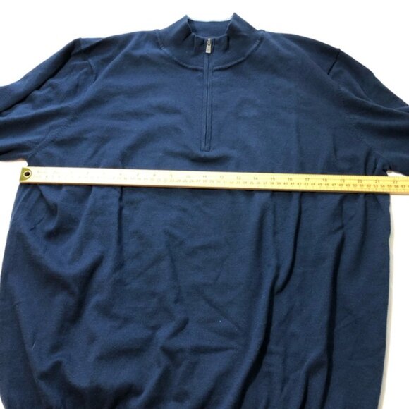 Faherty NWT movement quarter zip collared sweater marine blue Heather mens XL - Picture 6 of 8